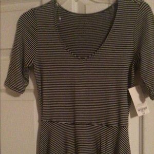 Black and white striped tshirt knit dress